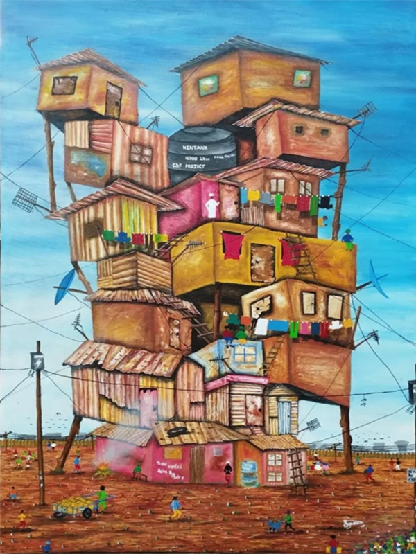 Brian Gwako - Let's Climb Upstairs - Knauss Kunsthandel