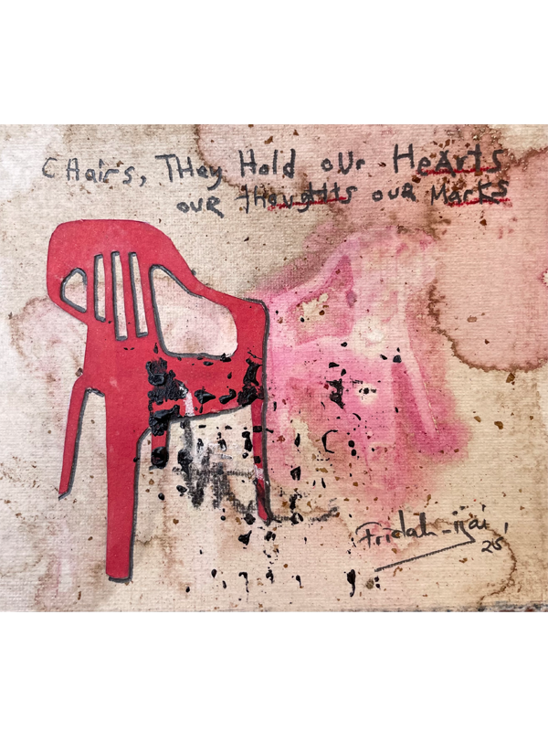 Fridah Ijai - Our Hearts (Chairs Series) - moderne , afrikanische Kunst 