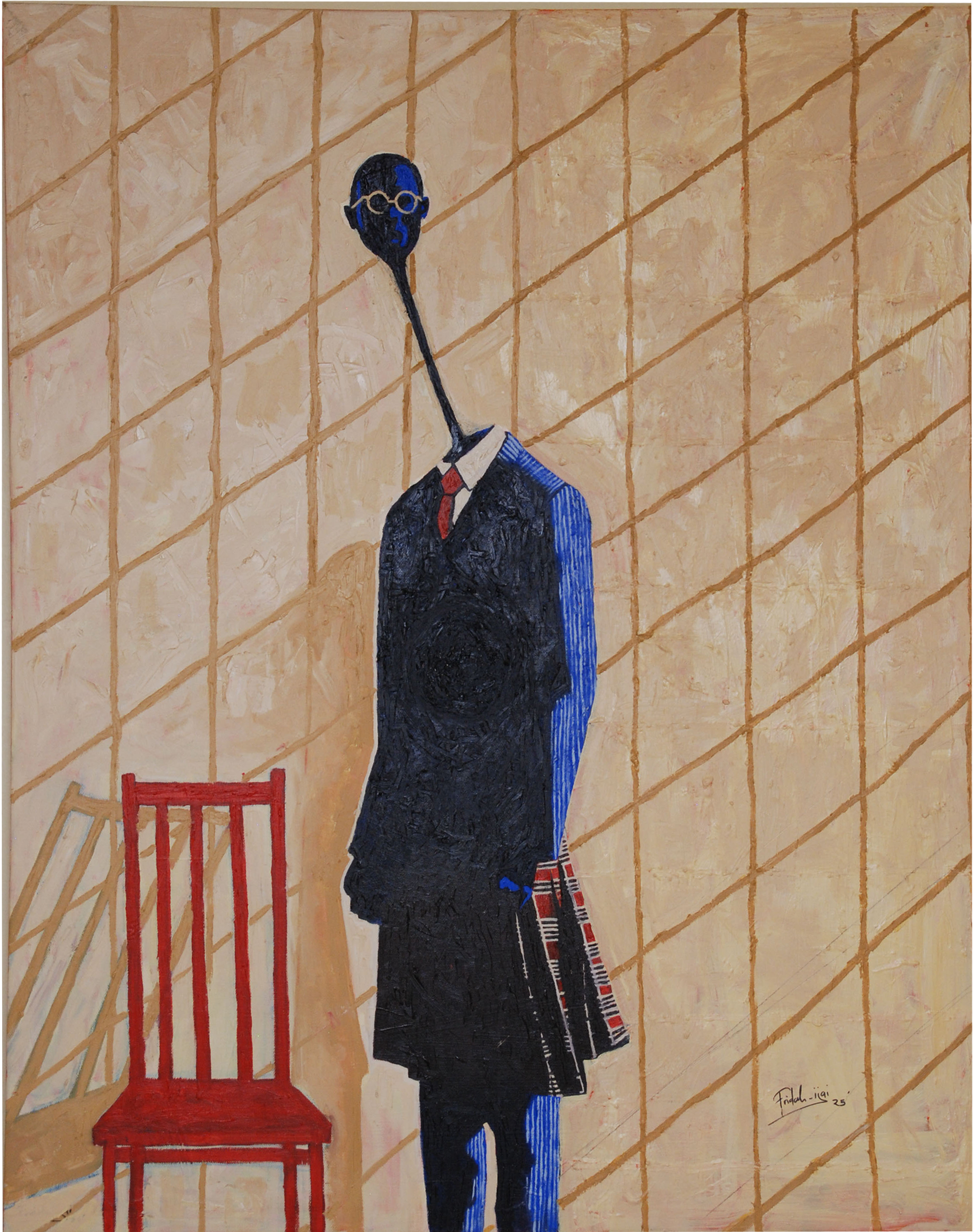 Fridah Ijai - The Red Chair 0644 (Head Held High)  - zeigenössische, afrikanische Kunst