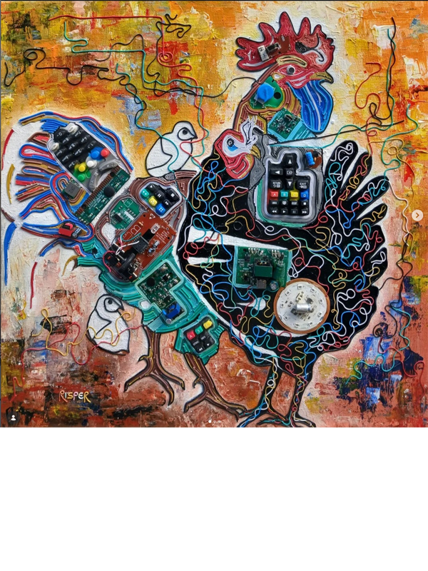 Risper Achieng - Family Affair II - Kunst aus Elektroschrott, moderne afrikanische Kunst